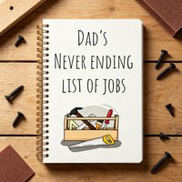 Endless Dad's To-Do Spiral Notebook – 5.5x8.3 in, Cute Toolbox Cover, Grid Pages, Ideal Father’s Day Gift & Journal