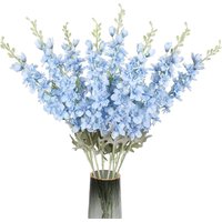 2Pcs Delphinium Artificial Flower 85cm Long Larkspur Stem Silk Flower Bouquet for Home Room Garden Outdoor Wedding Decoration image 3