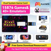 256G Game Card For N64/PSP/PS3/PS2/Switch/DC Pixel Haven Card For SteamDeck/ROG Ally/OneXPlayer/Win Handheld/PC With 15876 Games