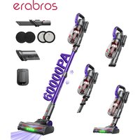 Erabros EV3 Kabelloser Staubsauger 500W 60Kpa Saugkraft 60 Minuten Laufzeit Selbststehender Smart Home Kabelloser Handstaubsauger