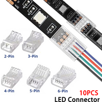 2Pin 3Pin 4Pin 5Pin 6Pin LED Connectors 8/10/12MM LED Strip To Strips Strip To Wire for SMD5050 Strip Light Connectors Buckle