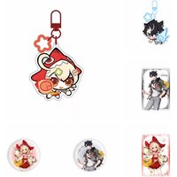 Crunchy Shark yuan shen Anime KeyChain Klee Wriothesley Men Key Chain for Women Cartoon Figure Acrylic Keyring Pendant Gifts