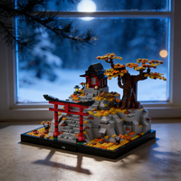 940pcs MOC Architecture Mountain Shinto Shrine Autumn Sanctuary Model Building Blocks Christmas Gifts Education Toy Kids Brick