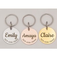 Personalized Cat Dog ID Tag Name Address with Phone Number Engraved Front and Back for Custom Pets Collar Anti-Lost Metal Charm