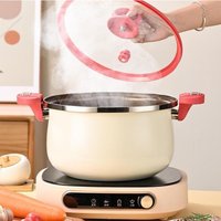 Stovetop Pressure Cooker Pot Heavy Duty Aluminum Double Handle Locking Lid Kitchen Cookware for Meat Stew Beans Veg Fast Cooking