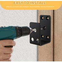 U Shaped Door Reinforcement Bracket, Heavy Duty 1PC Black Security Support Fits 2x4 Lumber for Home Garage Shed Gate