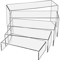 U Shape Acrylic Display Riser Stand, Clear Jewelry Display Riser Shelf Showcase For Dessert Cupcake Shoes Anime Figure Display