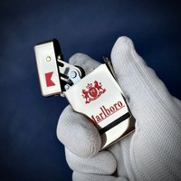 Zorro 581 Classic Marlboro Vintage 6-Design Semi-Automatic Ejector Mechanical Linkage Kerosine Lighter for Men gadgets for men