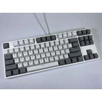 Grayish White PBT Material Keycaps OEM Profile Double Shot Backlit 87 Keys for MX 61/87/104 Mechanical Keyboard
