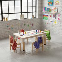 Height Adjustable Kids Table Sturdy Construction Kids Table and Chair Set Children's Study Desk Set Easy Assembly for Playroom