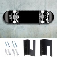 Skateboard Display Rack Wall Stand Fixed Mount Indoor Floating Skateboard Storage No Punching Bracket Quick Installation B03E