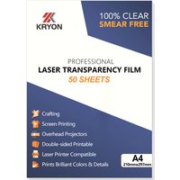50 Sheets A4 Laser Transparency Film 8.3x11.7 In Transparent Paper Clear Overhead Projector Film 210x297mm for Laser Jet Printer