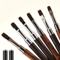Wood Gel Painting Brush Nail Construct Acrylic Brush for Manicure DIY Builder Tool Brush Pen Professional Gel Tip Extension Pen