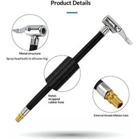 Universal Car Tire Inflatable Pump Extension Tube Adapter with Secure Twist Lock for Home Garage Use