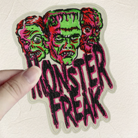1PC Monster Freak Embroidered Patch Iron On Sew On Patches For Clothing Cap Bag Jacket DIY Gift Funny Badge With Hot Adhesive