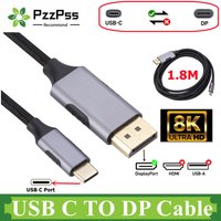 1.8M USB-C To DisplayPort Cable 8K@60Hz Type C 3.1 To DP Only Adapter Display Port 1.4 Thunderbolt 3 4 for MacBook Air Samsung