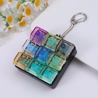 9 Key Button Keyboard Keychain Fidget Decompression Toy DIY Stress Relief Toy For Adults Leisure Time Gift