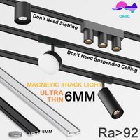 Système d'éclairage magnétique LED ultra-mince 48V 6mm pour plafond, spots LED sur rail à montage en surface