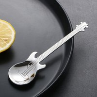 Guitar-Shaped Stainless Steel Spoon - Perfect for Coffee, Tea, Desserts | Durable, Stylish Tableware for Music Enthusiasts