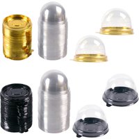 50pcs Mini Transparent Cupcake Boxes Container Clear Plastic Cake Muffin Pod Dome Pastry Baking Packaging Boxes Wedding Party