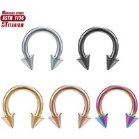 F136 Titanium Internal Thread Spike Horseshoe pointed cone Nose Ring Septum Piercing Ear Cartilage Tragus Helix Lip Body Jewelry