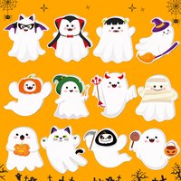 240Pages Halloween Theme Memo Pads Set Sticky Notes Stationery Label Notepad Self-Adhesive Refrigerator Memo Book Supplies