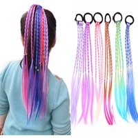 New Girls Colorful Wigs Ponytail Headbands Rubber Bands Beauty Hair Bands Headwear Kids Hair Accessories Head Band Hair Ornament