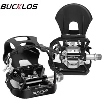 AliExpress BUCKLOS Bike Pedals Dual Function MTB Bicycle Pedal Platform Non Slip Aluminum Alloy Platform Pedals for MTB System Bicycle Part