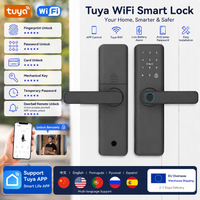Serrure de porte intelligente Tuya avec empreinte digitale, déverrouillage à distance par application, mot de passe, carte IC, clé, code temporaire pour Airbnb, maison, bureau, livraison rapide depuis