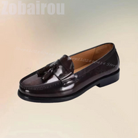 Burgandy Tassels Sewing Design Penny Loafers Fashion Slip On Men Shoes Luxurious Handmade Party Banquet Office Men Casual Shoes