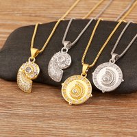 Nidin High Quality Evil Eye Snail Shape Personality Pendant Necklace For Women Men Pave Shiny Crystal Zircon Jewelry Chic Gifts