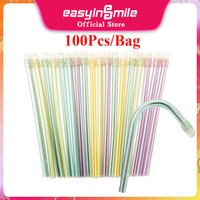 100pcs Dental Saliva Ejector Aspirator Tube Odontologia Disposable Suction Tips Oral Care 1.1*14.5cm Bendable Dentistry Clinic