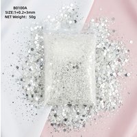 50g Mix Size Hexagon Bling Nail Glitter Sequins Chunky Manicure Glitter Nail DIY Handmade Bottle And Crafts Glitter Pigment