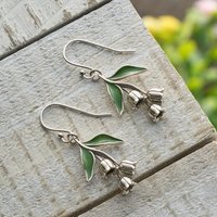 Elegant Temperament Bell Shaped Floral Dangle Earrings Women's Fashion Creative Silvery Wedding Anniversary Perfect Jewelry Gift