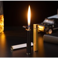 New Slim Small Portable Grinding Wheel Classic Metal Open Flame Lighter Female Long Triangle Refilled Gas