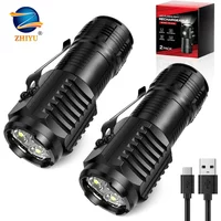 Portable Mini LED Handheld Flashlight Powerful Fingertip Torch Outdoor Waterproof Hiking Camping Flash Light with Pen Clip