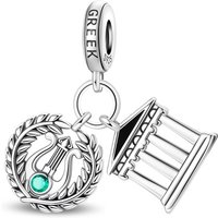 925 Sterling Silver Greek Temple Charms Pendant For Women Fit Original Bracelet DIY Birthday Party Jewelry Gifts