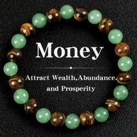 1pc Arpurraina Money Attraction Bracelet encouragement Green Aventurine&Tiger Eye gift fashion bracelet Beaded Crystal Bracelet