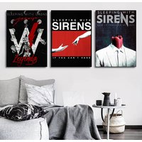 S-Sleeping with S-Sirens Band Poster for Living Room, Bedroom, Office, or Bar, Frameless, Indoor Use, Bedroom Wall Art.