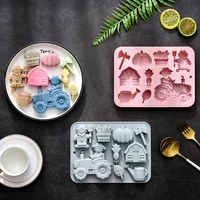 9-hole Farm Theme Modeling Silicone Mold Baking Tool Cake Mold Ice Cube Epoxy Chocolate Mold Baking Accessories