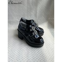 Japanese Mine Series Round Drill Buckle JK Patent Leather Shoes Student Mass-Produced Platform High Heels Uniform Girl Shoes