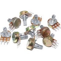 10PCS WH148 3Pin B1K B10K B50K B100K B1M 3Pin Linear Potentiometer 15mm Shaft With Nuts And Washers