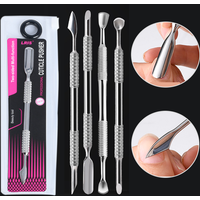1pc Hook Type Cuticle Pusher Nail Polish Remover Gel Nail Polish Peeler Scraper Stainless Steel Clean Manicure Tool for Nail Art