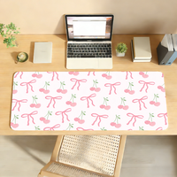 Floral Bow Flower Mouse Pad Non-slip Locking Edge DeskMat PC Laptop Accessories Rubber Office Keyboard Large Game XXL Carpet