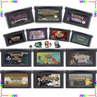 GBA Pokemon Game Cartridge 32-Bit Video Game Console Card AshGray Liquid Crystal Light Platinum Moemon Emerald English Language