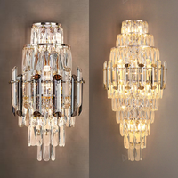 Luxury Crystal Wall Lamp Bedroom Bedside Living Room Corridor Staircase Background Wall Lamp Home Decoration Lighting LED Lights