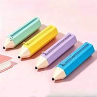 Cute creative pencil shape large capacity primary school student stationery case silicone pencil case