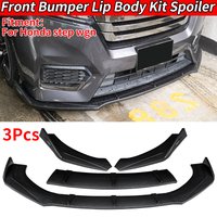 For Honda Step Wgn Car Gloss Black Front Bumper Splitter Lip Chin Spoiler Body Kit Diffuser Protector Guard Exterior Tuning RK5