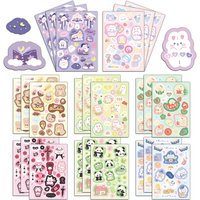 8PCS Creative Colorful Dream Factory Little Bear Cute Stickers Cartoon Hand Account Guka Material Skateboard Computer Stickers