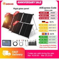 Dokio Foldable Solar Panel Suitcase for RV Camper Van Off Grid System, Monocrystalline 100W 160W 200W with 12V Controller